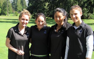 The Bothell High girls top four have all earned spots into the 4A district tournament at Snohomish Golf Course next month. Pictured from left: Sydney Howard