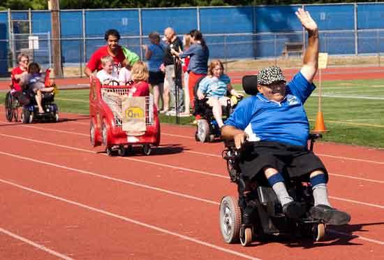 People participate in the annual Wacky Wheelays