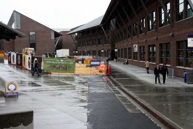 Part of a construction project on the University of Washington Bothell campus.