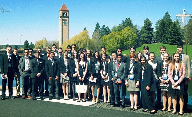 The Bothell High School Future Business Leaders of America students in Spokane for the state conference.