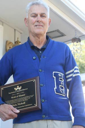 Dick Nicholl sports his 1957 Bothell High sweater.