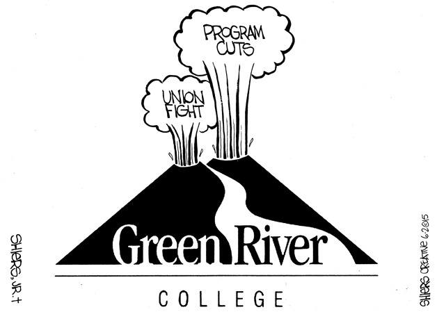 Green River College union fight and program cuts | Cartoon for June 6