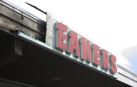 Part of the Ultra Custom Cleaners sign in the 18300 block of Bothell Way Northeast fell victim to the rough winds of today's storm. Owner Steve Park said no one was injured. The business has been at this Bothell spot for seven years.