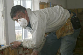 Northshore Baptist Church pastor Bob Rorabaugh works away for the flood victims in Chehalis.