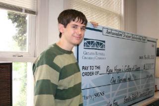 Secondary Academy for Success graduate Ryan Hogan earned some scholarship cash.