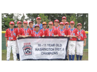 The 2008 10-11 Northshore Little League All- Star team recently won the District 8 championship and represented District 8 at the state tournament in Auburn.  Pictured from left to right are Ryan Croson