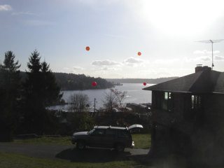 Kenmore's Tom Hyde floats balloons up to 60 feet to show that buildings that height will block his view of Lake Washington.