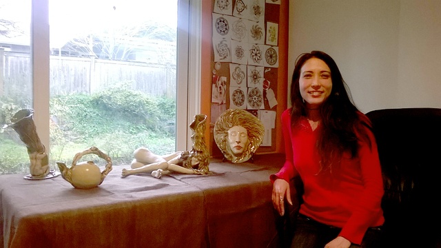 Michele Yugen Lewis at her Bothell home and art studio. AARON KUNKLER/Bothell Reporter