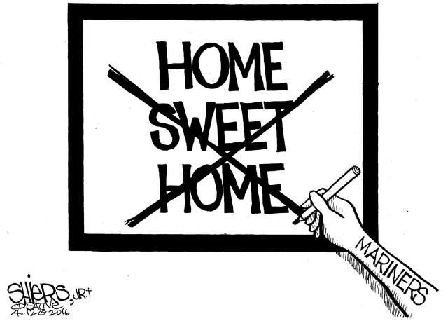 Home is not so sweet for the Mariner offense | Cartoon for April 14 - Frank Shiers