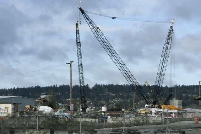 A view of Lakepointe in the background