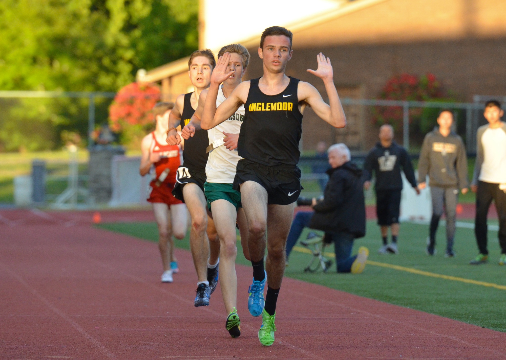 Inglemoor’s Nick Laccinole wins the 3200 meter race on Friday