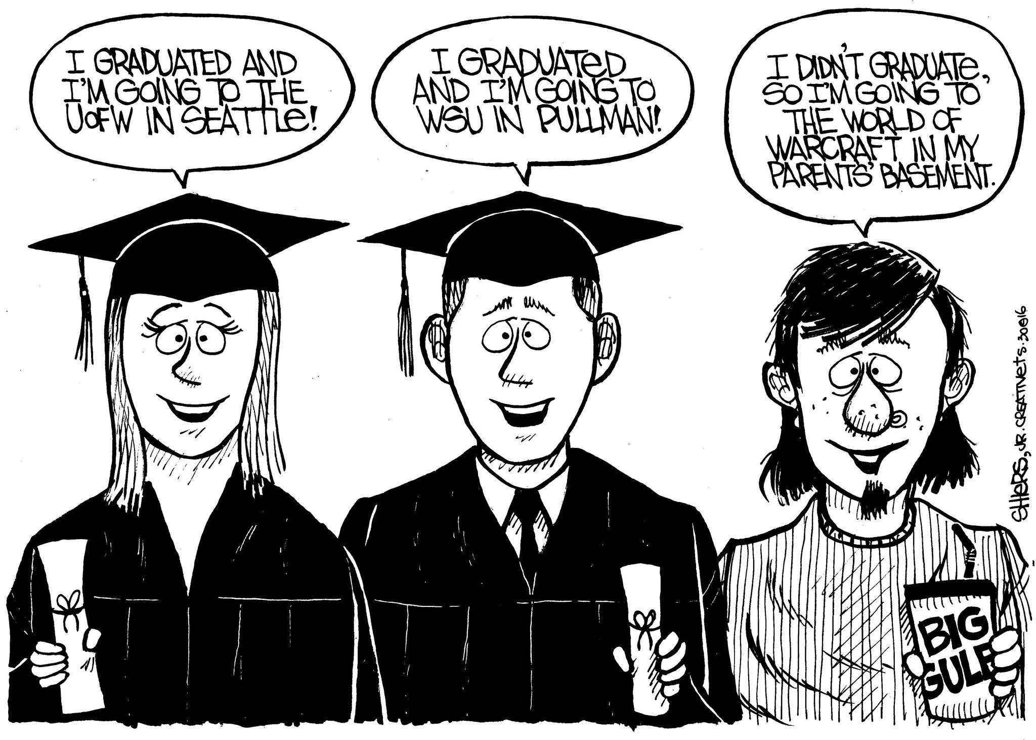 I graduated and I am going the University of Washington | Cartoon for May 31 - Frank Shiers