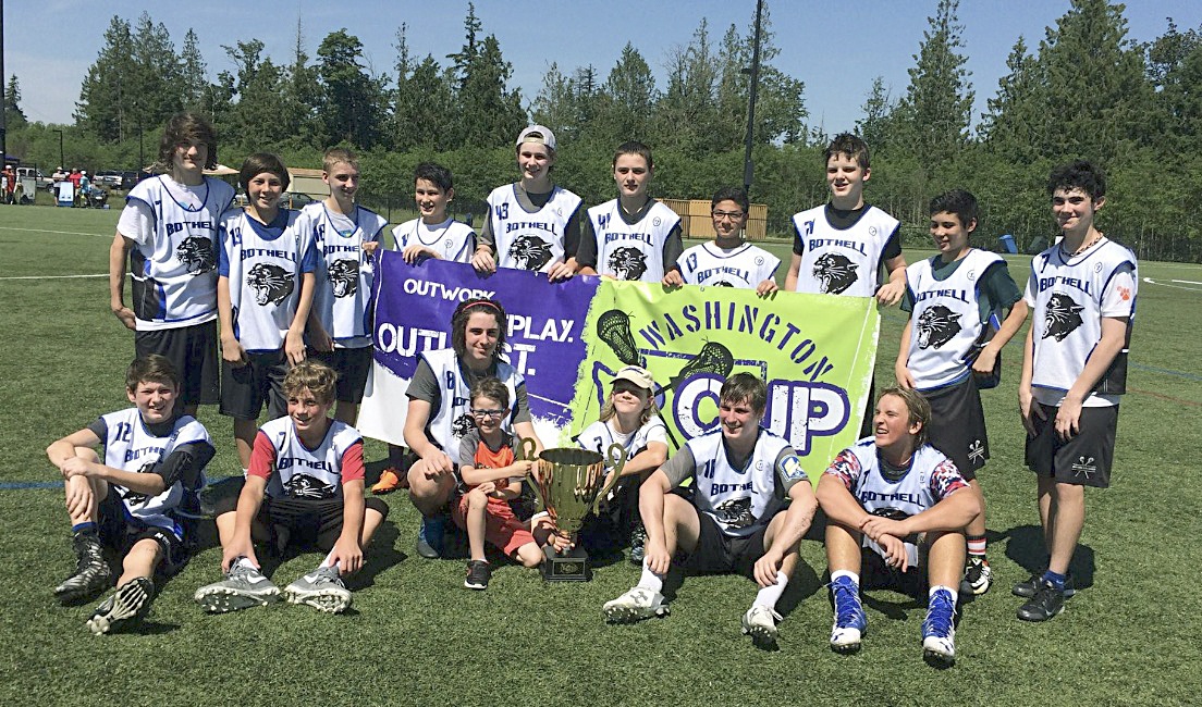 The Bothell Cougar 78A boys lacrosse team finished its undefeated season by winning the Washington Cup tournament in Issaquah on Sunday. - Contributed photo