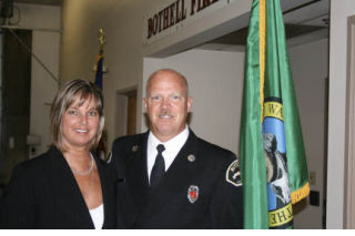 Bothell Fire Department Lt. Gary Wick and his wife