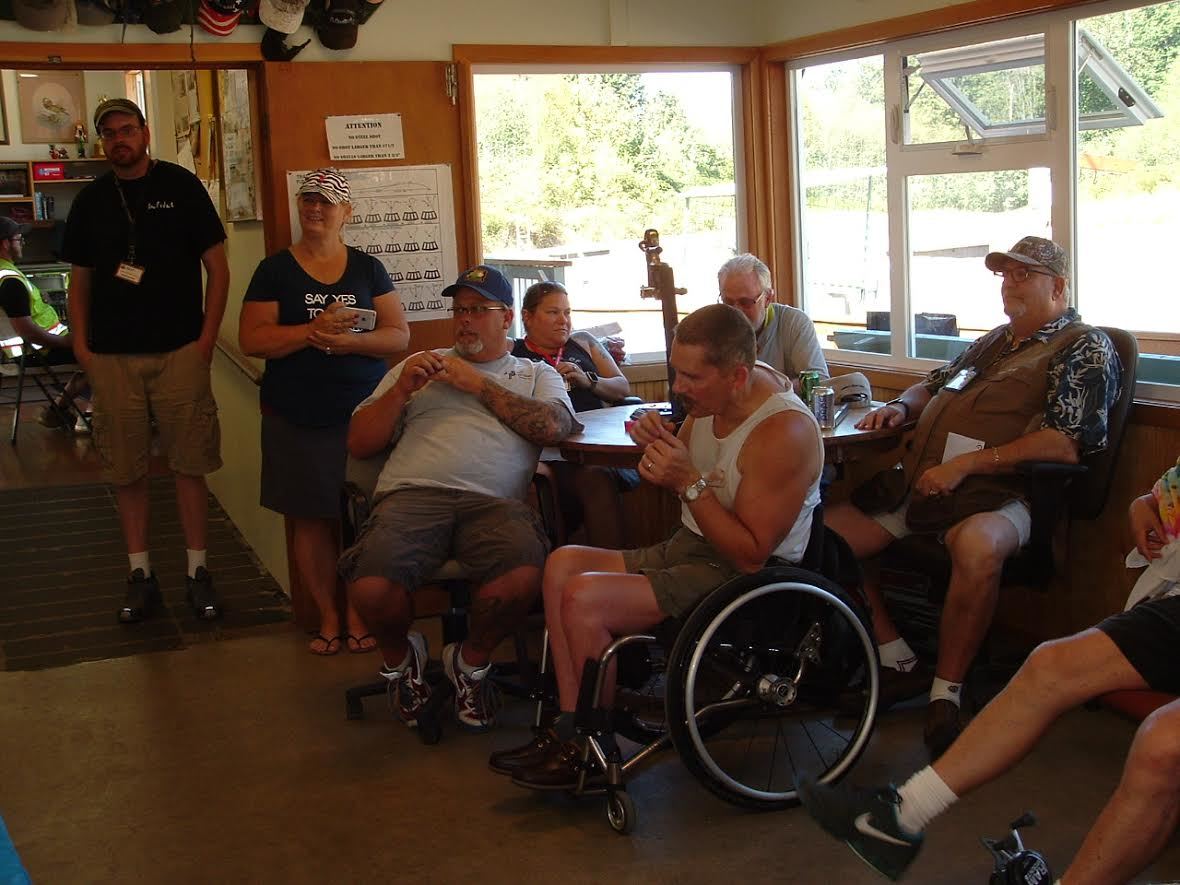 Veterans at the Kenmore Shooting Range meet. Paul Brown/Bothell-Kenmore Reporter