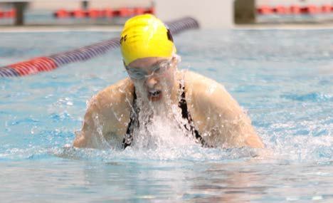 Inglemoor High freshman Sage Speak plows through the 100-yard breaststroke at the 4A state meet last Saturday.