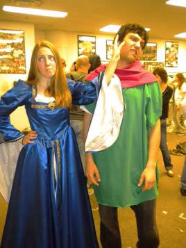 Samantha Lundberg (Maid Marian) and Josh Nelson (Robin Hood) rehearse at Cedar Park Christian.