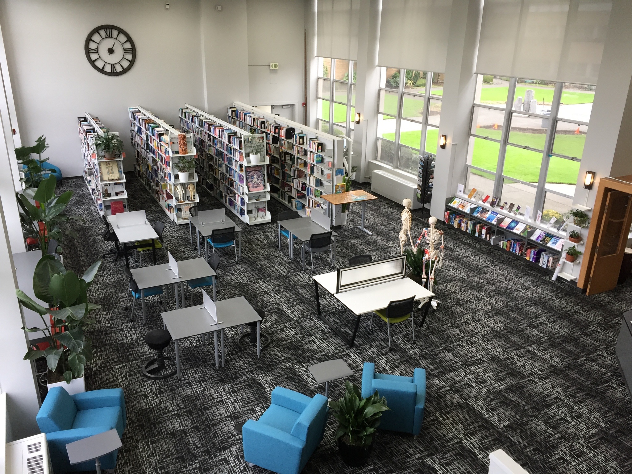 The updates to Bastyr University’s library include a variety of seating options for students who wish to study there. Contributed photo