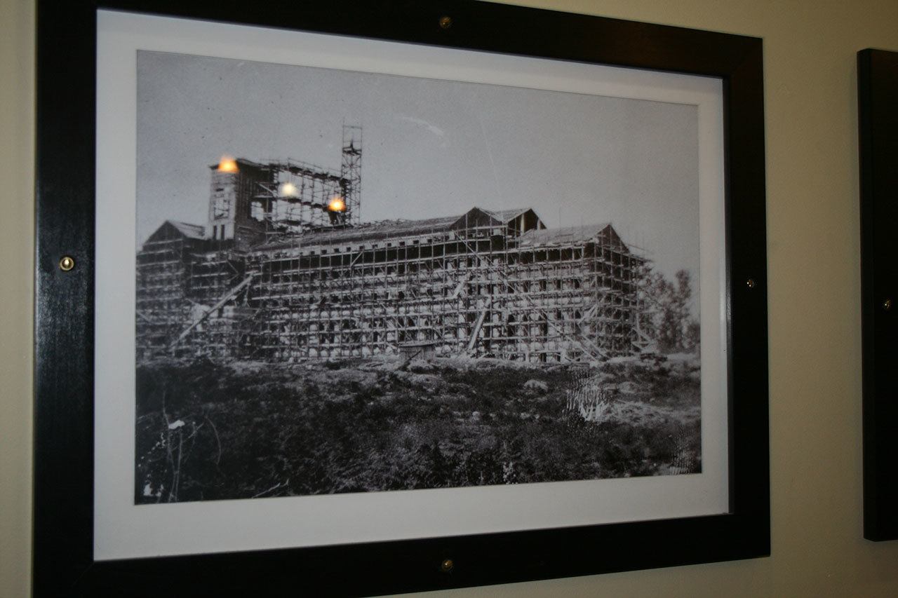 A photo of the building being constructed in the 1930s is on display inside St. Edward Seminary. CATHERINE KRUMMEY / Kenmore Reporter