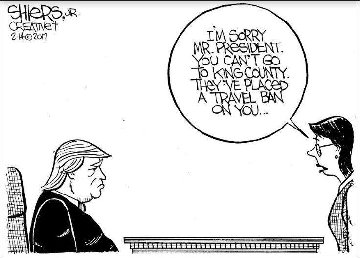 Pres. Trump travel ban to King County | Cartoon