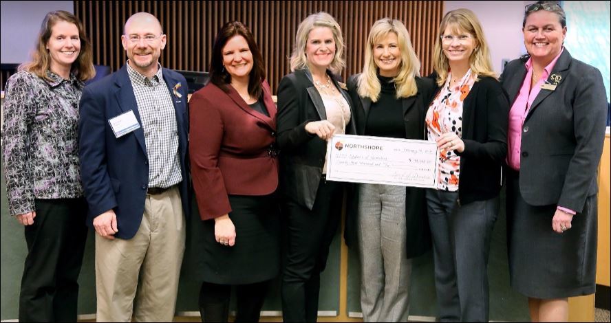 From left, NSD School Board Director Sandy Hayes, Director Ken Smith, Northshore Schools Foundation Director Carmin Dalziel, President Teri Foose, NSD School Board Director Kimberly D’Angelo, Director Amy Cast and Superintendent Dr. Michelle Reid. Contributed photo