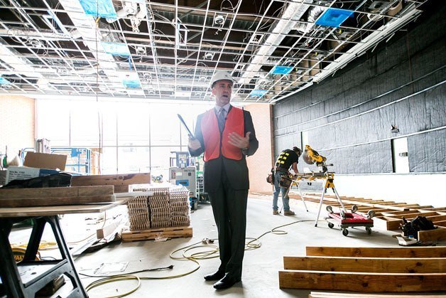Former Bothell city manager Bob Stowe during a tour of the new Bothell City Hall during construction. Reporter file photo