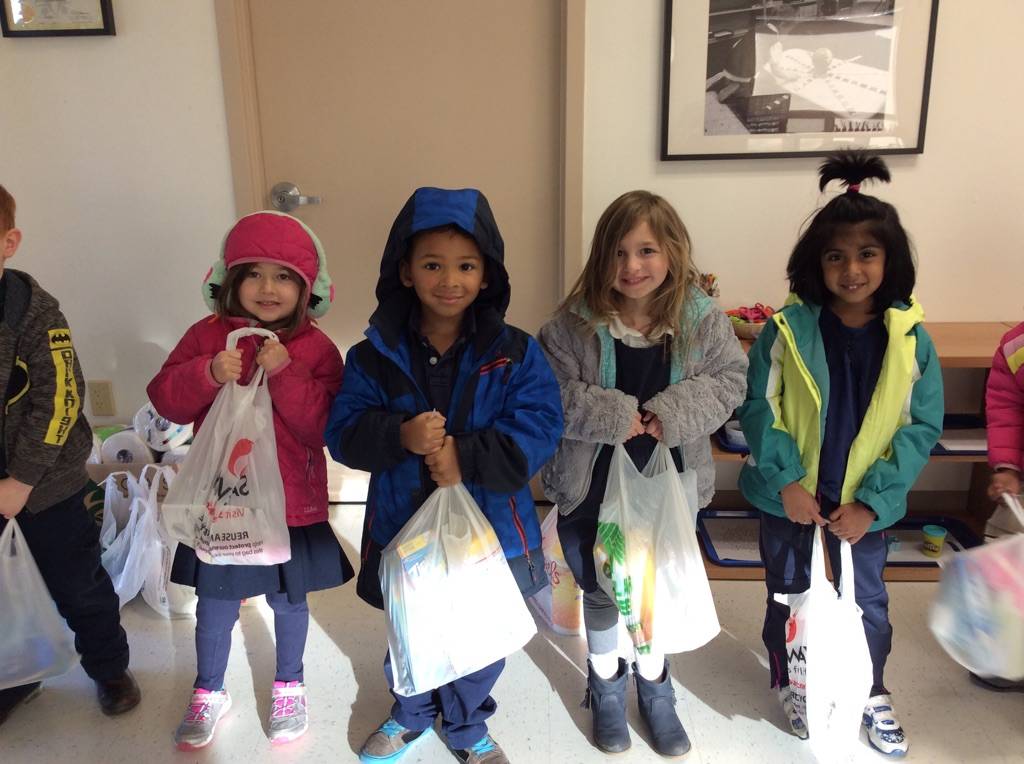 Evergreen Academy Preschool students in Bothell collect toiletry items for Hopelink
