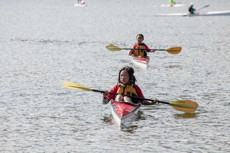 The Cascade Canoe-Kayak Race Team will hold a free open house for kids 10-13 years from 11 a.m. to 3 p.m. on April 1 at the Blue Heron Marina in Bothell. Contributed photo