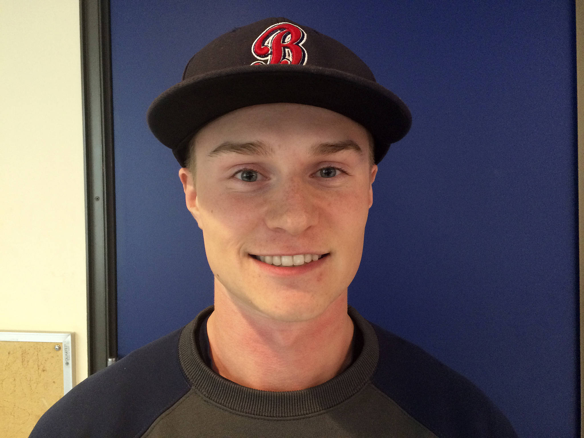 Shaun Scott, staff photo                                Inglemoor 2016 graduate Grant Harris is the Bellevue Bulldogs college baseball team’s leadoff man during the 2017 season on the diamond.