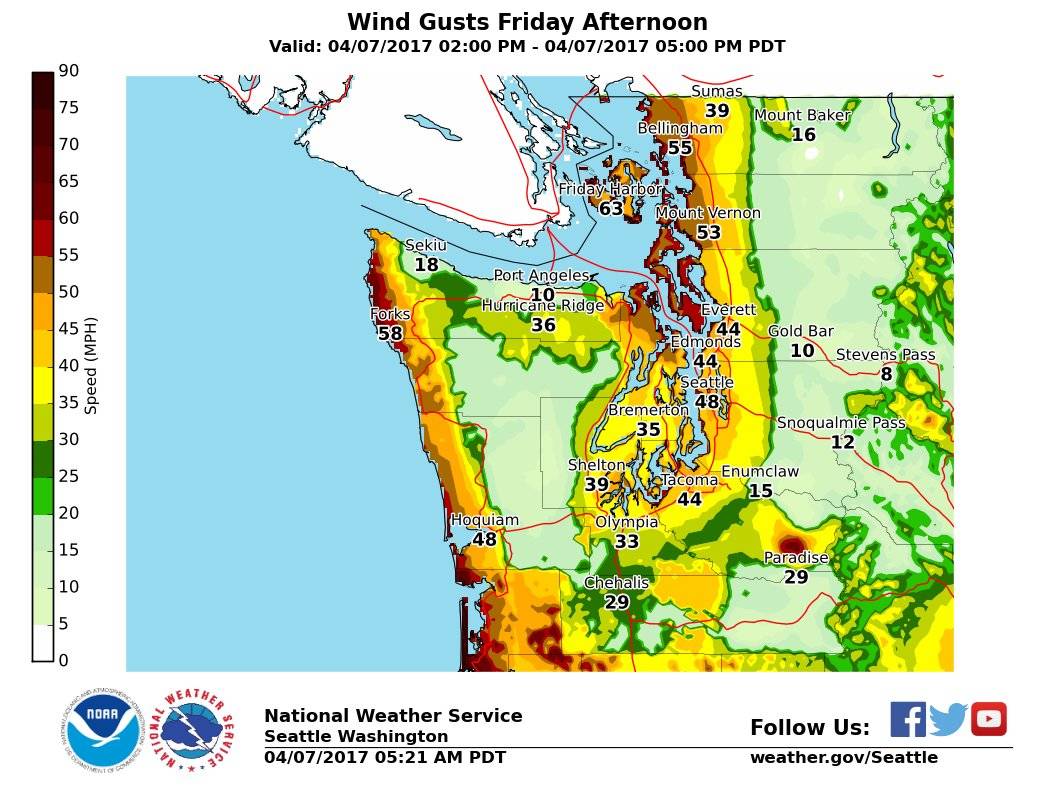 A wind advisory is in effect for the Puget Sound area today. NWS / Submitted art