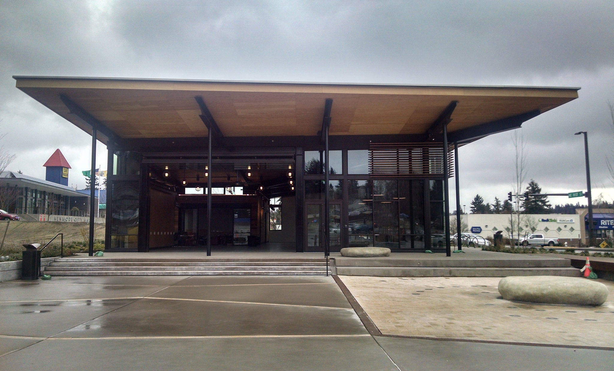 Kenmore’s Hangar Building is on the corner of 68th Avenue NE and NE 181st Street. It will be open to the public in May or June. CATHERINE KRUMMEY / Kenmore Reporter