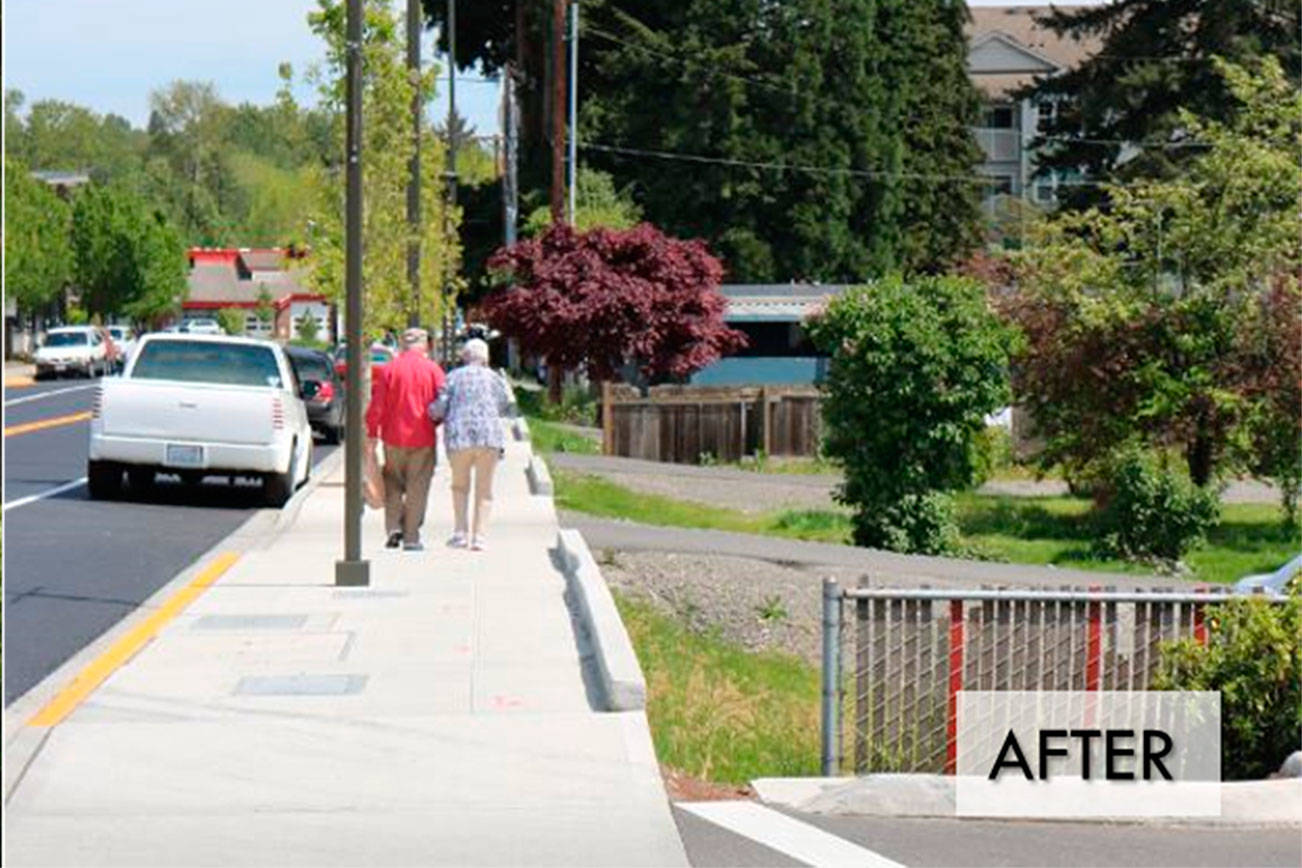 Kenmore celebrates new sidewalks along NE 181st St.