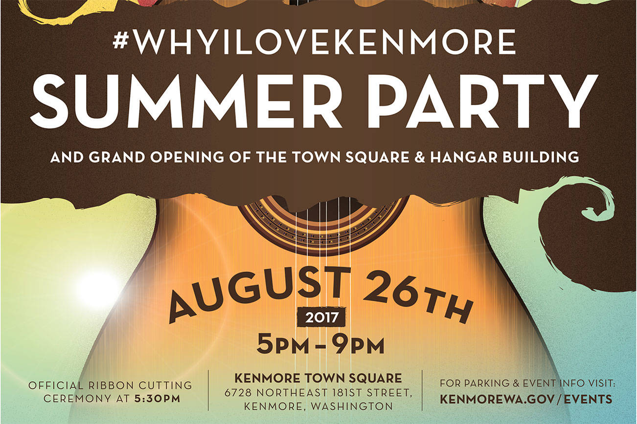 #WhyILoveKenmore celebration of Town Square, Hangar set for Saturday