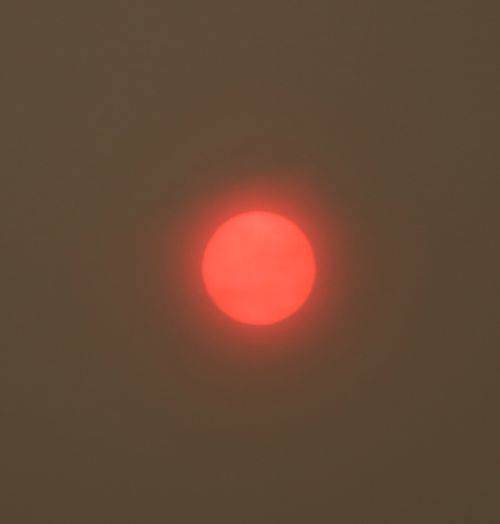 A hazy red sun this morning was caused by wildfires. Andy Nystrom, Reporter Newspapers