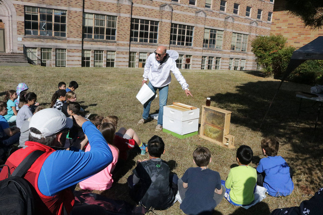 Woodmoor students got to learn about honey bees during Outdoor Education Day with PACE on Sept. 22. Megan Campbell, Bothell/Kenmore Reporter