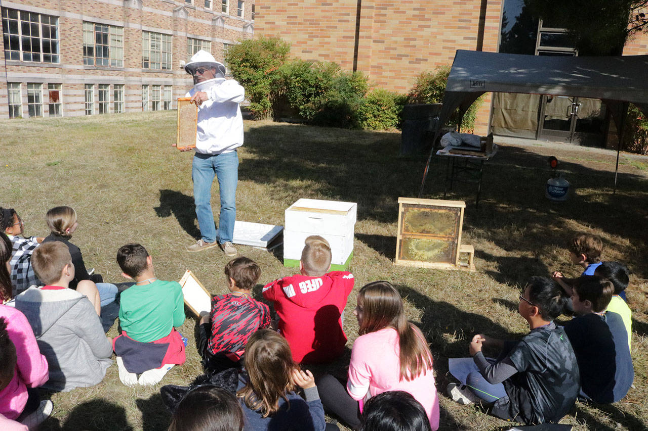 Woodmoor students got to learn about honey bees during Outdoor Education Day with PACE on Sept. 22. Megan Campbell, Bothell/Kenmore Reporter
