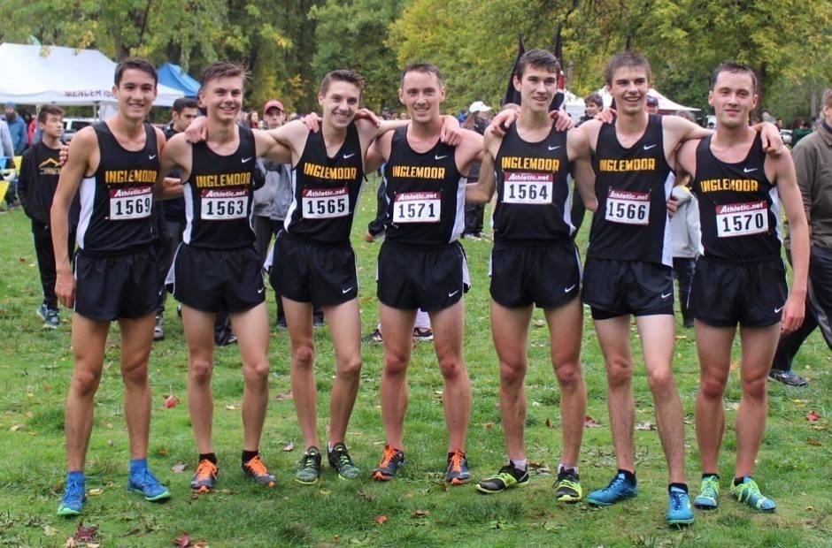 Inglemoor High’s boys cross country team, from left to right, Brayden Schultz, Curtis Anderson, Cooper Laird, Ray Vernon, Liam Elias, Bryce Lane and Andrew Vernon. Courtesy photo