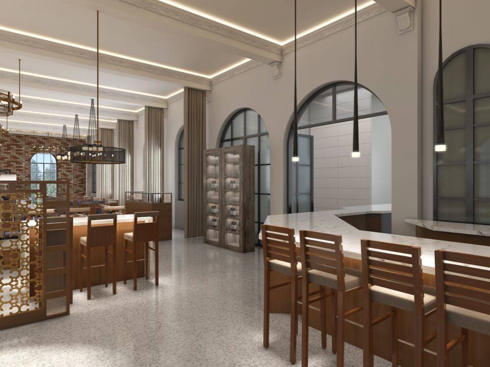 A rendering of what the Lodge at St. Edward’s lobby and lounge area could look like. Courtesy of Daniels Real Estate