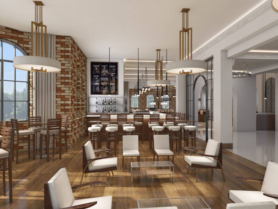 A rendering of what the Lodge at St. Edward’s lobby and lounge area could look like. Courtesy of Daniels Real Estate