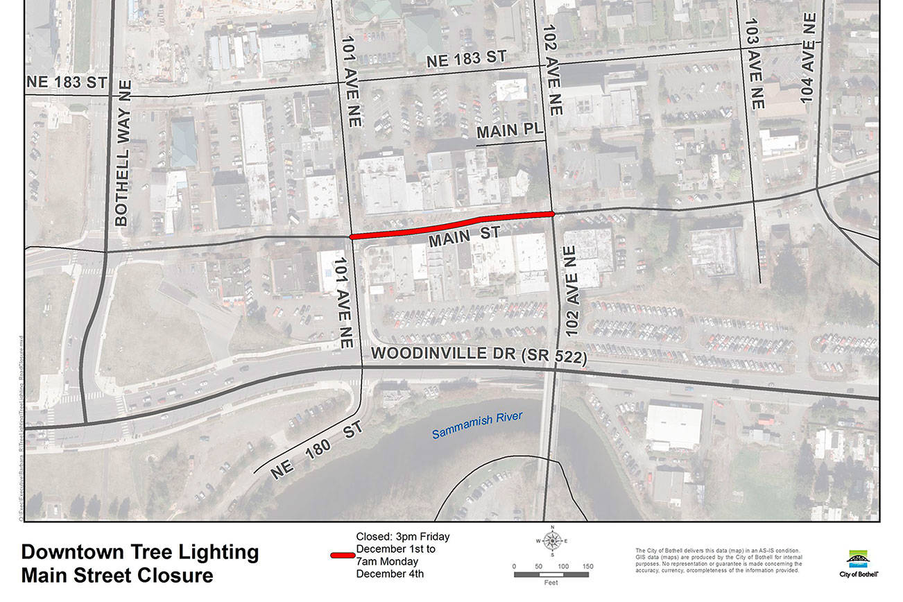 Main St. block closes for Bothell’s Tree Lighting Festival