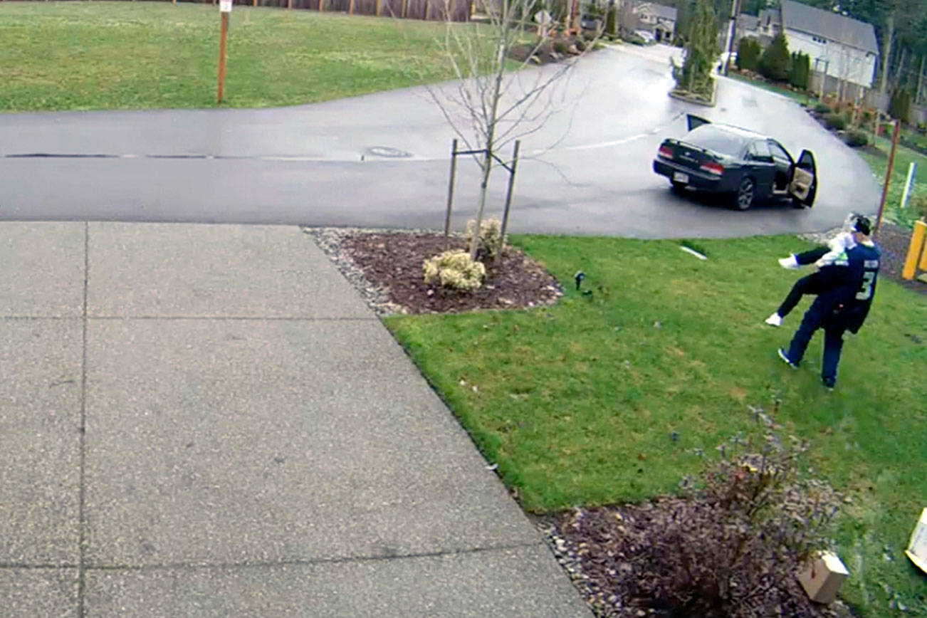 Video: Bothell package thief falls and has to be carried