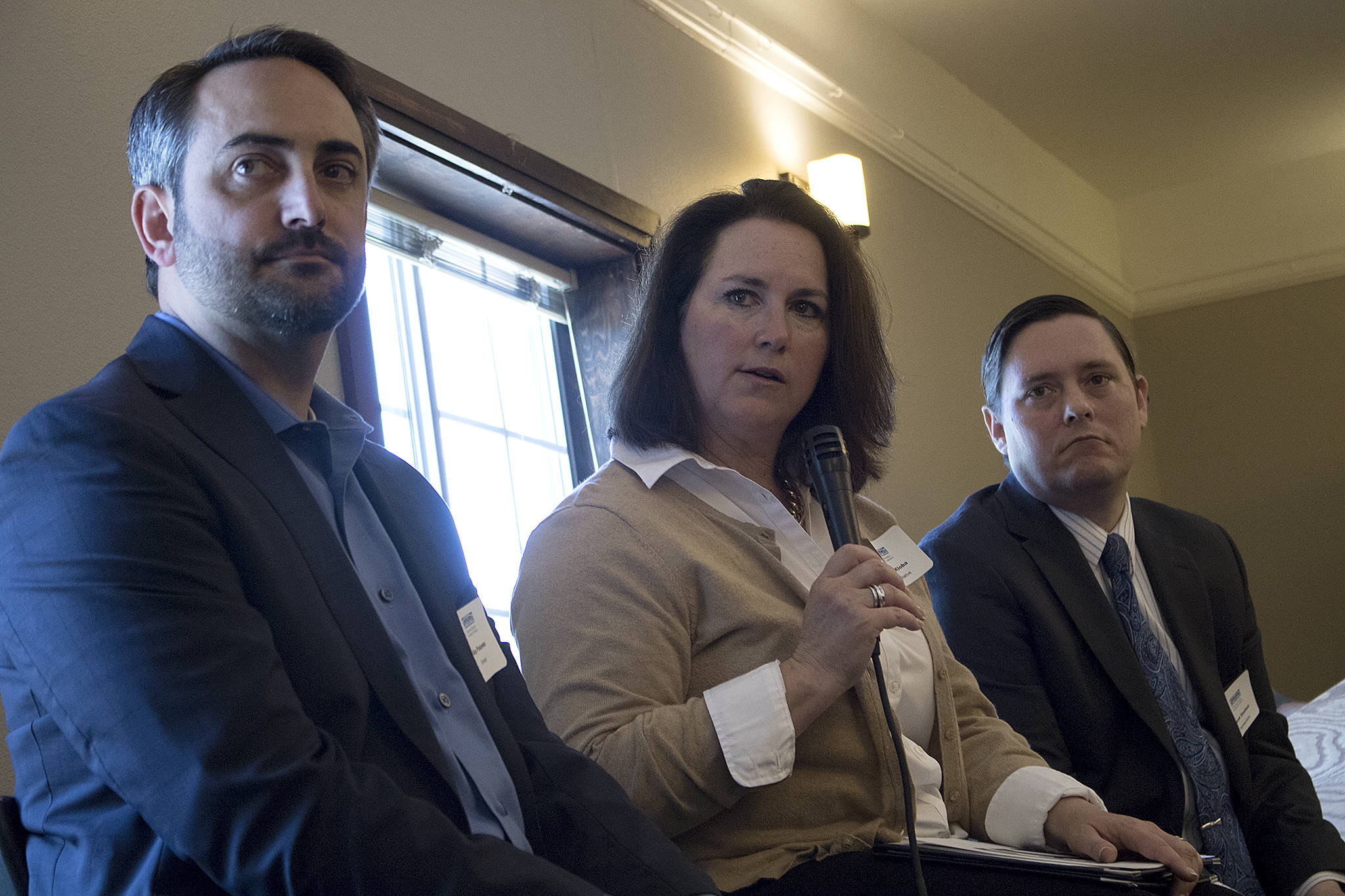 From left, 1st District Sen. Guy Palumbo and Reps. Shelley Kloba and Derek Stanford at a luncheon last year. The three legislators will host a town hall in Bothell this Saturday. Kailan Manandic, Kirkland Reporter