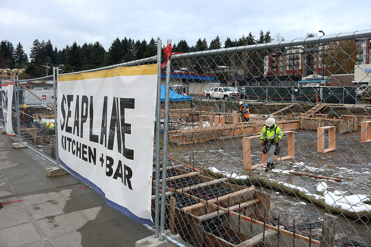 Seaplane Kitchen and Bar broke ground early this year and plans to complete construction in the fall. Photo by Kailan Manandic, Bothell/Kenmore Reporter