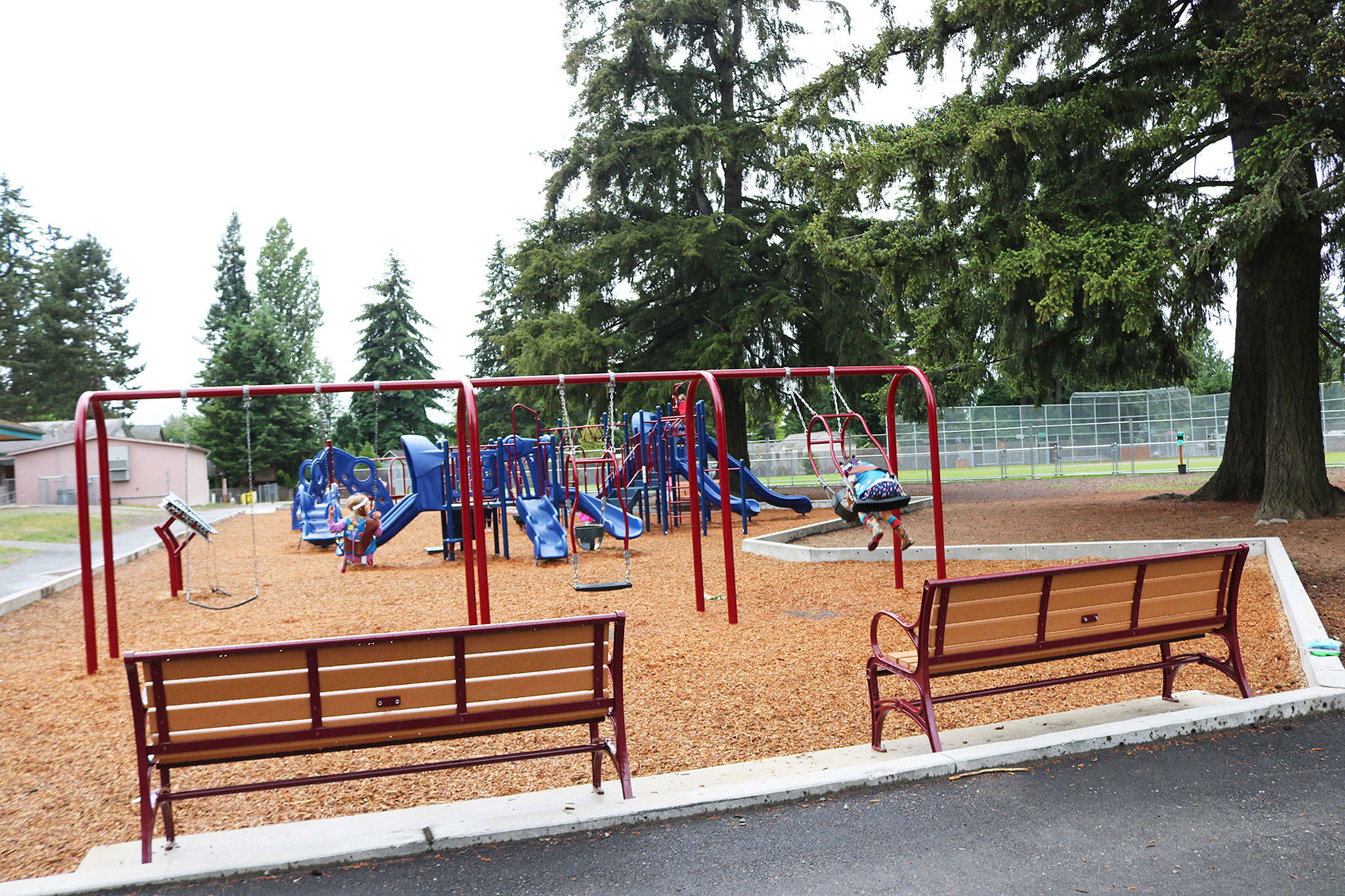 The new playground at the city park also serves the students at Moorlands Elementary. Photo courtesy of the city of Kenmore