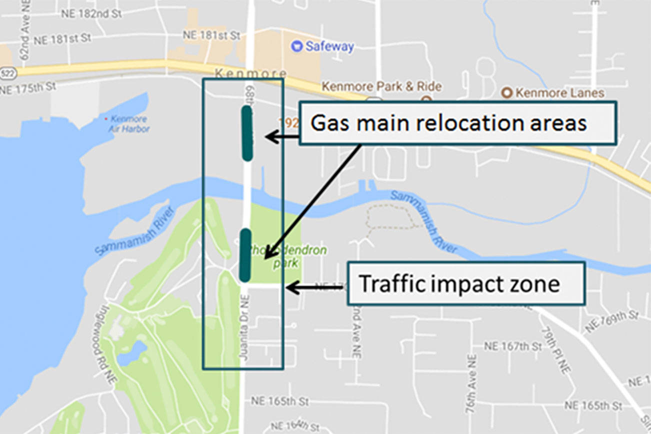 Expect lane closures during PSE construction work in Kenmore near bridge