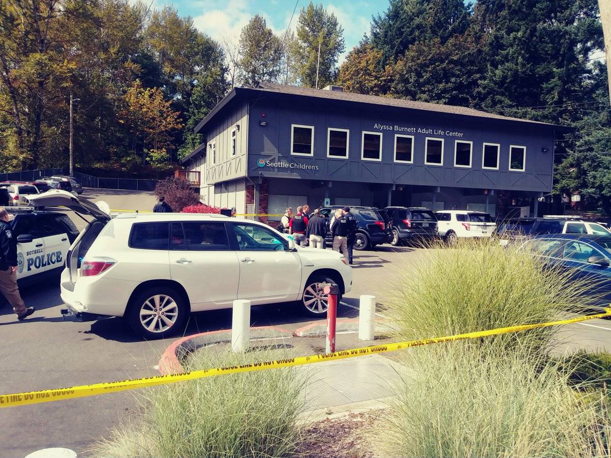Police have also blocked off the Alyssa Burnett Adult Life Center . Aaron Kunkler/staff photo