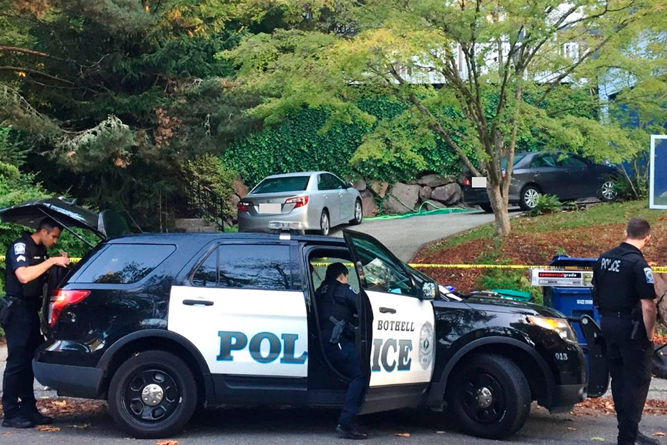 Police investigate the scene of the shooting. Photo courtesy of the city of Bothell