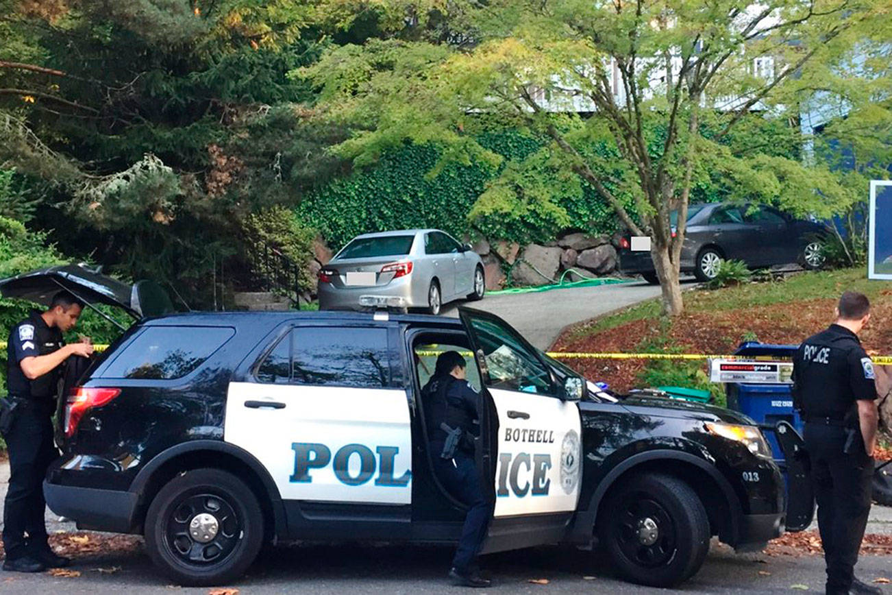 Bothell detectives investigate the suspicious shooting on Sept. 18. Police remained at the scene for more than six hours. Photos courtesy of the Bothell Police Department