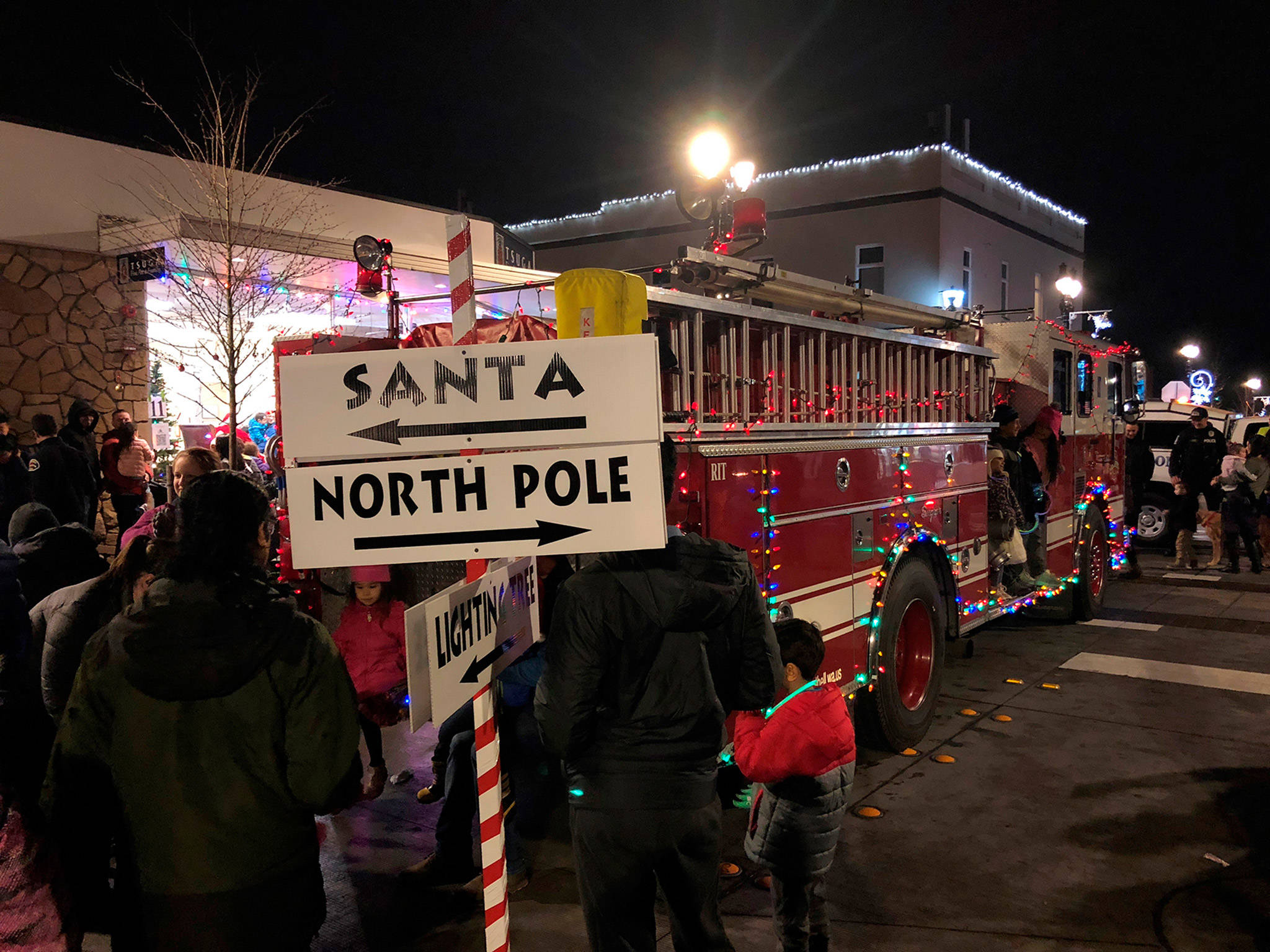 Santa arrived by fire truck to Bothell’s holiday event. Photo courtesy of the city of Bothell