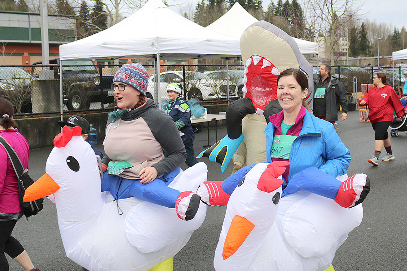 On Jan. 5, participants ran a 5K or 10K race at the Worst Day of the Year Run. Hundreds of participants dressed up in costume to run/walk. Stephanie Quiroz/staff photo.